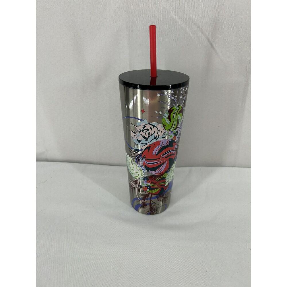 Starbucks Winter 2023 Christmas Immersive Floral Stainless Steel Tumbler 24ozNWT